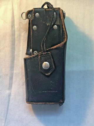 Vintage Motorola Leather Belt Clip & Case Two Way Radio Holder Holster