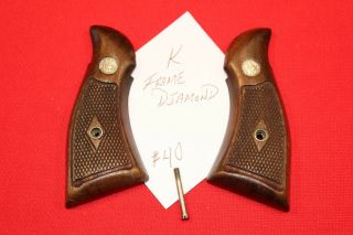 Vintage Smith & Wesson K Frame Diamond S&w Factory Wood Grips 40