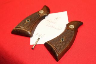 Vintage Smith & Wesson K frame Diamond S&W factory wood grips 40 2