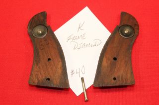 Vintage Smith & Wesson K frame Diamond S&W factory wood grips 40 4