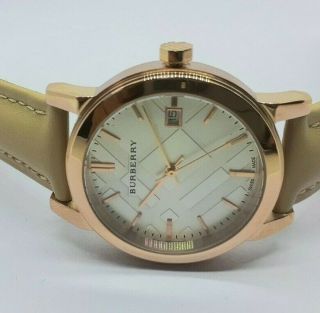 VINTAGE Women ' s BURBERRY BU9104 Swiss Machine Date Quartz Wrist Watch 2