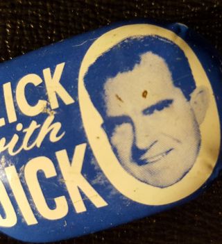 VTG 1960s CLICK WITH DICK Tin Litho RICHARD NIXON Political Campaign (s) CLICKER 3