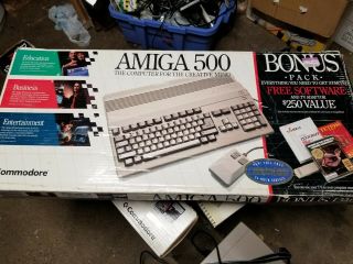 Amiga 500 computer great with mouse,  A501 ram expansion and power supply 3