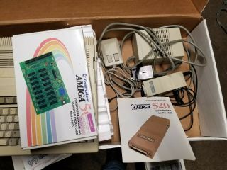 Amiga 500 computer great with mouse,  A501 ram expansion and power supply 5