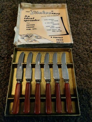 Set Of 6 Vintage Dinkee Knife Butter Cheese Jam Knives