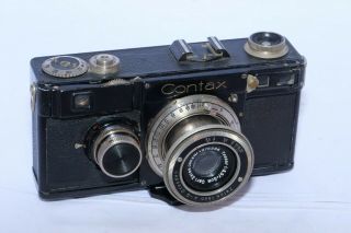 Zeiss Contax I (f) 35mm Film Rangefinder Camera With 5cm F3.  5 Tessar Lens.