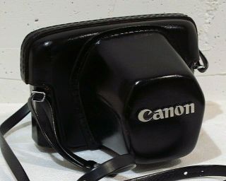 Vtg Canon FT FTb Etc 35mm SLR Fitted Black Leather Camera Case Great Cond 2