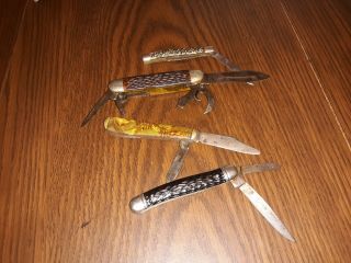 4 Vintage Pocket Knifes 3 Imperial 1 Foreign.