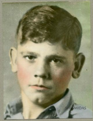 950 Color Tinted,  Boyd At 16 Years,  Teen Boy,  Vintage 1940 Portrait Photo