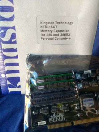 Kingston 2 - 16MB Memory Expansion Board for 286 & 386SX.  16 - bit ISA expansion 2
