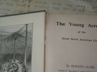 Antique 1900 ' s Book The Young Acrobat by Horatio Alger Jr.  Hard Cover 5