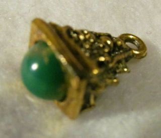 Victorian Vintage Etruscan Jade Gold Charm Fob