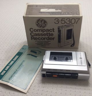 Vintage General Electric Compact Cassette Recorder Player 3 - 5307