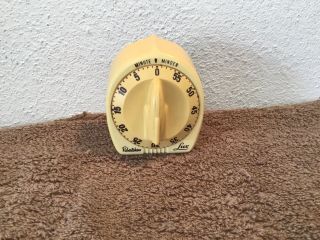 Vintage Robert Shaw Yellow Lux 60 Minute Minder Egg Timer 1970’s