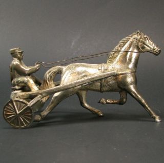 Vintage York Harness Race Horse Statue Figurine Cast Metal Occupied Japan