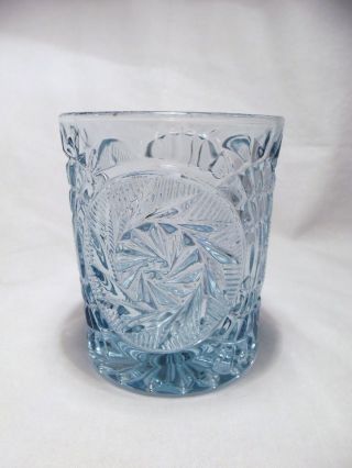 8 Vintage Fostoria Glass Stowe Light Blue Double Old Fashion Rock Glasses
