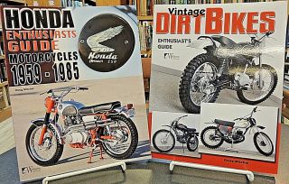 2 Bk Set: Honda Motorcycles 1959 - 85 & Vintage Dirt Bikes Enthusiast 