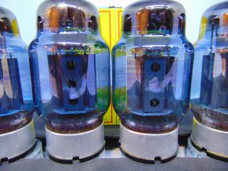 KT88 X 4 TESLA JJ BLUE GLASS Matched Quad NEW/NOS 6550 EL34 300B 274A 274B 3