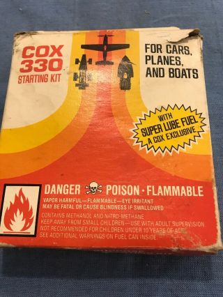 Vintage Cox 330 Starting Kit Glow Power Fuel Battery Filler 1970s Cars Plane