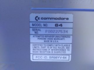 Commodore 64 Computer and - with Power Supply 3