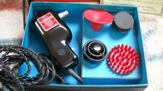 Vintage WAHL HAND - E Electric Massage Vibrator W Attachments & Box 2