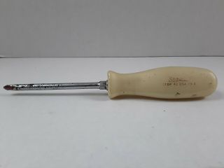 White Vintage Snap - On 8 " 3 Side Handle Philips Screwdriver Stdp42 Made Usa