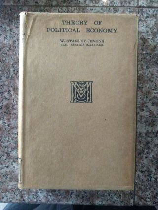 1931 Theory Of Political Economy By W.  Stanley Jevons Macmillan London Hcdj