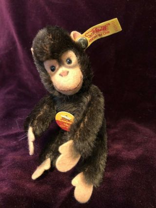 Vintage Steiff 4 1/4 " Jocko Monkey With Button & Tags 0020/13