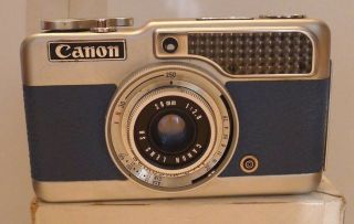 Canon Demi Half Frame 35mm Film Camera 28mm f1:2.  8 Lens,  Strap RARE BLUE 4