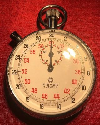 Vintage Fisher Scientific 7 Jewel Stopwatch Swiss Made 30 Second To 15 Minute