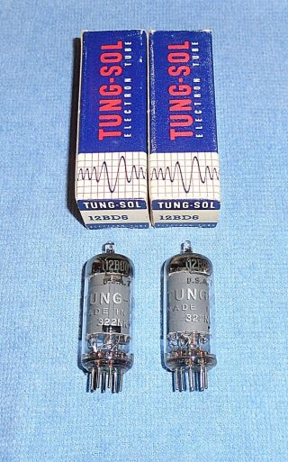 2 Nos Tung - Sol 12bd6 Radio Vacuum Tubes - 1960 