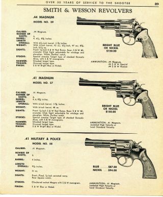 1967 Print Ad Of Smith & Wesson S&w Model 29 57 & 58 Military Police Revolver