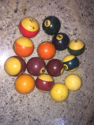 Vintage Billiard Pool Balls Incomplete Set