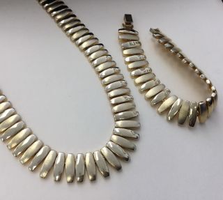 Vintage Napier Gold Tone Costume Chunky Necklace & Bracelet Set Mch17