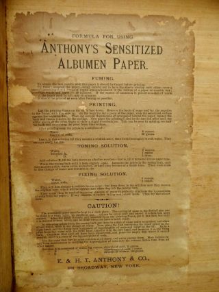 ANTHONY ' S SENSITIZED ALBUMEN PAPER Wood Advertising Box E.  & H.  T.  Anthony Co 1880 3