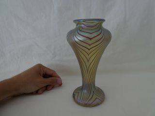 Vintage Okra Iridescent Glass Vase 1987