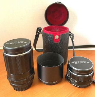 Pentax Asahi Takumar 1:1.  4 Lens,  Multi - Coated 1:3.  5/135 Lens & Case