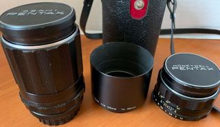Pentax Asahi Takumar 1:1.  4 Lens,  Multi - coated 1:3.  5/135 Lens & Case 2