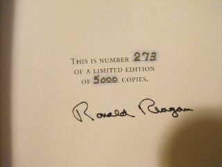 SPEAKING MY MIND LEATHER BOUND SIGNED EDITION BY RONALD REAGAN 273/5000 3