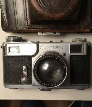 Contax Ii Rangefinder Camera Body & Carl Zeiss Jena Sonnar 1:2 F=5 Cm Lens