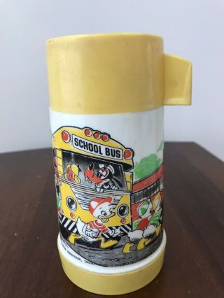 Mickey Mouse School Bus Thermos Vintage Aladdin Half Pint Yellow Cup Bruce 2