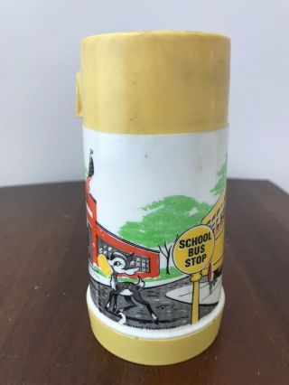 Mickey Mouse School Bus Thermos Vintage Aladdin Half Pint Yellow Cup Bruce 3