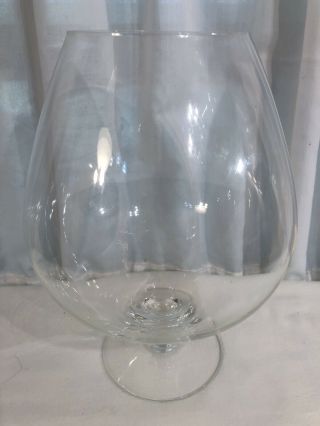 Vintage Large Clear Glass Brandy Cognac Snifter Fish Bowl tip jar terrarium 9” 3