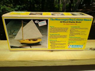 Vintage Midwest Products 951 Muscongus Bay Lobster Smack Wood Model Ship Kit