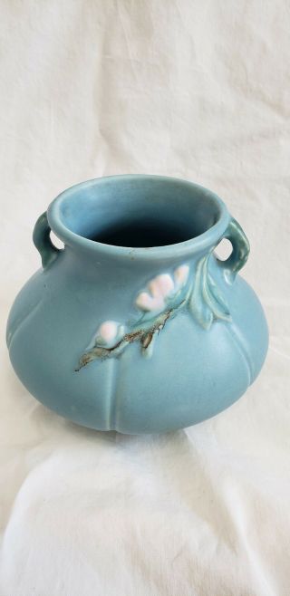 Vintage Weller Pottery Blue Vase F2