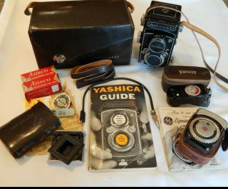 Yashica 635 - Tlr Camera Cap,  Light Meter,  Ansco Film,  Flash & Guide
