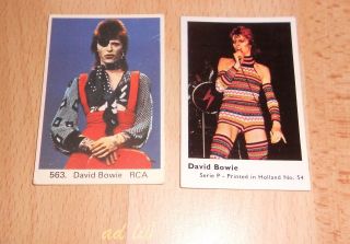 David Bowie Ziggy 2 Rare Swedish/dutch Vintage 1970s Gum Cards Glam Pop Stars