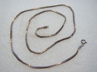 Vintage Sterling Silver 20 Inch Box Chain Necklace Stamped