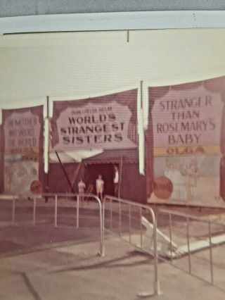 3 PHOTOS OF MY TWO HEADED BABY FREAK SIDE SHOW VINTAGES 70 ' STHE WORLDS STRANGEST 4
