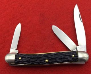Vintage Hammer Brand Usa 3 - Blade Serpentine Stockman Pocket Knife 1945 - 55 Nm